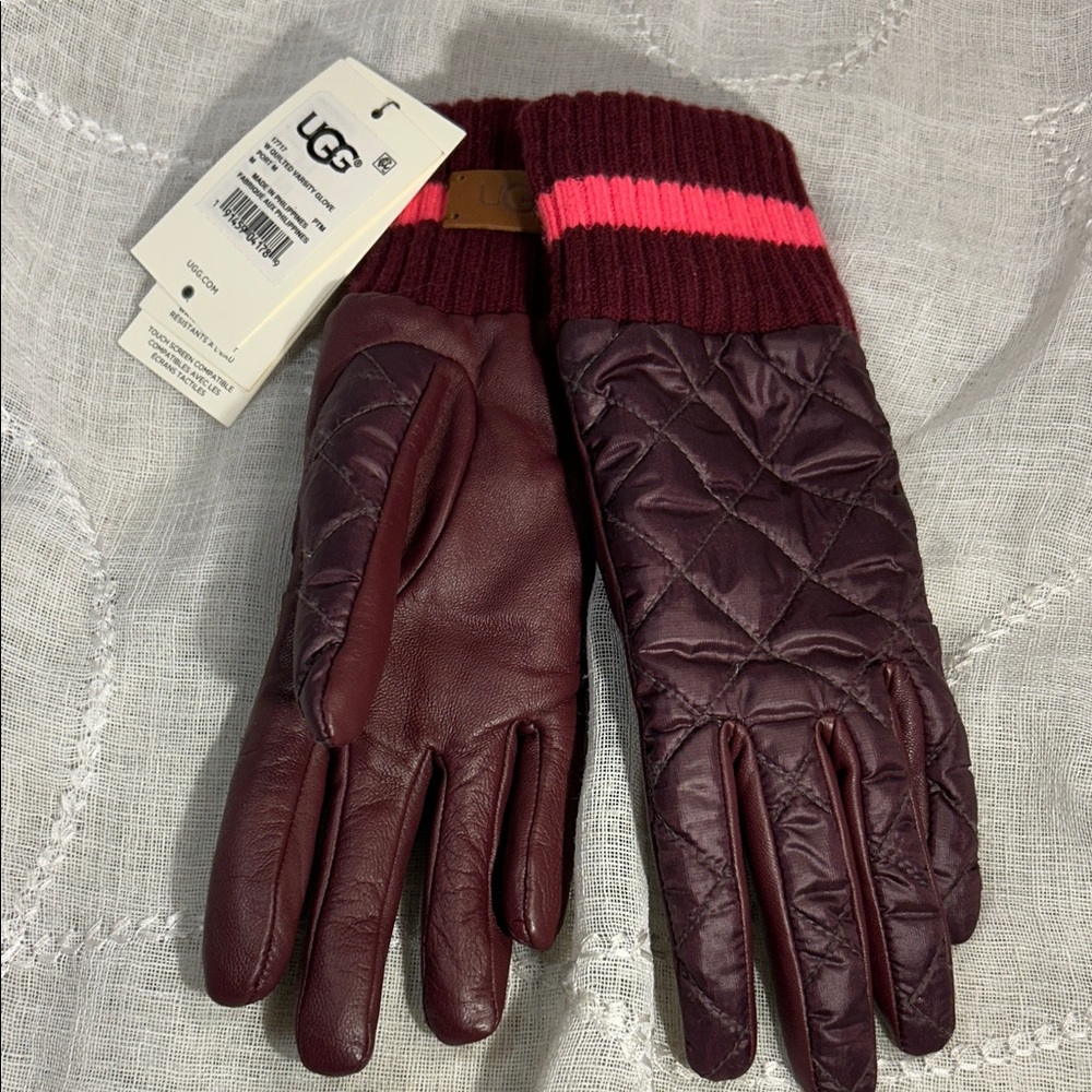 NWT UGG leather wool gloves